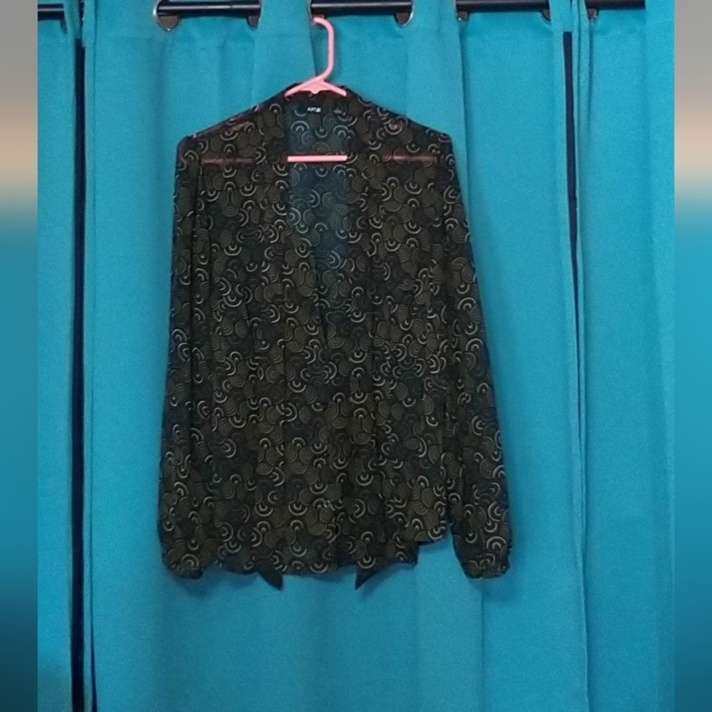 Apt 9 Large Long Sleeve Button Up, And Tie Blouse… - image 2